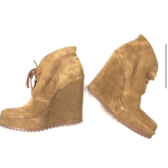 Pedro Garcia Suede Platform Wedge Booties NWT - Picture 3 of 8